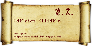 Móricz Kilián névjegykártya